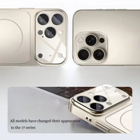 Coques de téléphone portable originales en PC mat AG givré, magnétiques, antichoc, avec charge sans fil, protection de l'objectif arrière pour 17 Pro Max