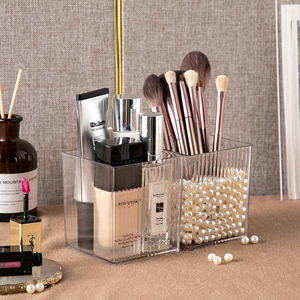Transparent Divided Desktop Cosmetic Storage <b>Box</b> With Partitions 4 In 1 For <b>Makeup</b> And Jewelry Organizing - Product Image 3