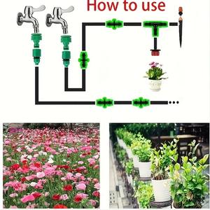 Connecteur d'irrigation goutte à goutte 47, raccord en plastique noir à double crochet pour système d'irrigation, accessoires de jonction de tuyaux - Product Image 3