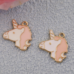 Pendentif Licorne Dessin Animé Mignon en Alliage, Breloque DIY pour Bijoux, Couleurs Rose Bleu Violet, en Alliage de Zinc, Cadeau Unisexe, Accessoire de Décoration - Product Image 2