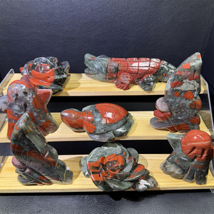 Figuras de Piedra de Sangre <span class=keywords><strong>Africana</strong></span> Natural Talladas a Mano, Cristal Curativo, Cocodrilo y <span class=keywords><strong>Tortuga</strong></span> para Colección o Regalo - Product Image 1