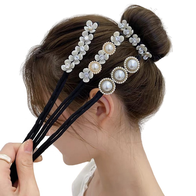 Новинка, щипцы для завивки meatball, эластичная вилка для женщин, щипцы для плетения волос, французская ретро-плойка с лепестками и жемчугом