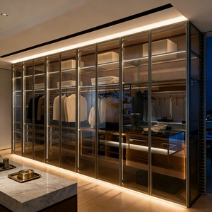 Système de <span class=keywords><strong>dressing</strong></span> modulaire moderne en bois MDF avec portes, armoire intégrée, meubles bas pour la maison, fabricant chinois - Product Image 1