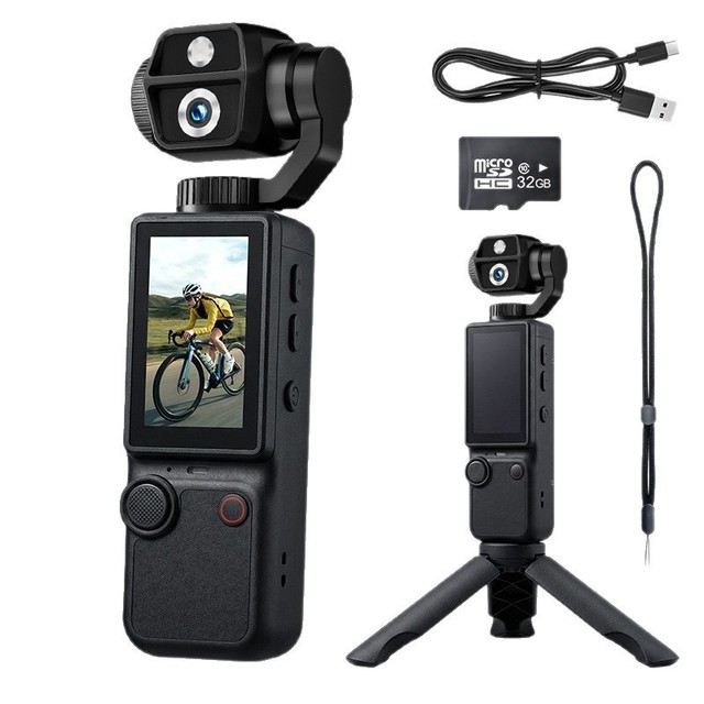 New Q9 Sports Handheld Outdoor Action Camera 4K HD Auto Focus 180 Rotatable Lens Conference Recording Pocket-Sized Camcorder
