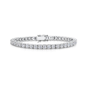 Bracelet tennis en argent sterling pour femmes et hommes, vente chaude, serti de diamants CZ glacés de 3 mm, bijoux - Product Image 1