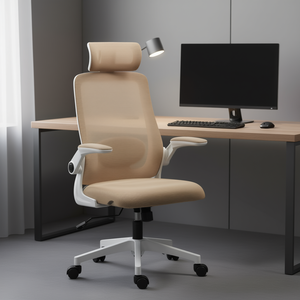 Chaise de bureau avec dossier en maille, soutien lombaire réglable, appui-tête rotatif, chaise de bureau pivotante, design contemporain - Product Image 2