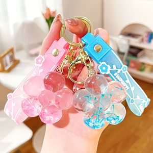 Internet Celebrity Keychain Modern Simplicity Cute Small Flower Ins Style Oil-flowing Acrylic China Decoration Bag Backpack No
