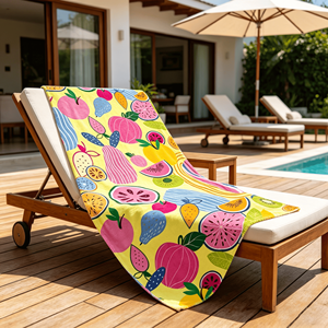 Toalla de Playa de Microfibra con Estampado de Frutas Tropicales YABEE, Secado Rápido, Antiarena, Toalla de Baño Extra Grande, para Todas las Estaciones, Verano, Piscina, Viajes, Aire Libre - Product Image 4