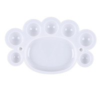 Palette en plastique blanc pour peinture, motif fleur de prunier, plateau à pigments, empreintes de pas, aquarelle acrylique pour enfants, palette chinoise, vente en gros