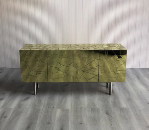 MR Meuble TV de luxe en acier inoxydable Meuble TV pour entrée, armoire de rangement avec miroir et épissure Meuble TV pour la maison et l'hôtel - Product Image 3