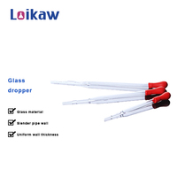 Pipettes compte-gouttes en verre avec caoutchouc rouge