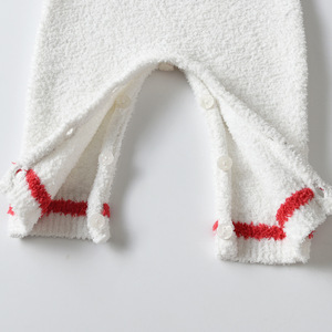 <span class=keywords><strong>Pijama</strong></span> de Forro Polar para Bebé Recién <span class=keywords><strong>Nacido</strong></span>, Mono de Punto Suave con Bordado de Oso, Ribete Rojo, Manga Larga, para Niño <span class=keywords><strong>y</strong></span> Niña, Otoño Invierno - Product Image 6