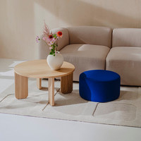 Table basse en bois massif pour baie vitrée de salon de style nordique, idéale pour petit appartement, mobilier de maison moderne à coins arrondis