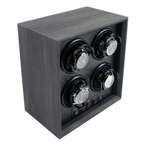 Hochwertige Digital anzeige Drop Shipping 1 2 4 Slots Schwarz Holz Mechanische Uhr Aufbewahrung gehäuse Uhr Wickler Box zum Verkauf - Product Image 3