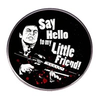 Moule stocké imprimé Scarface broche de film classique insigne rond en alliage de Zinc broche en émail dur
