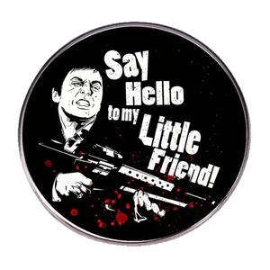 Molde almacenado impreso Scarface <span class=keywords><strong>película</strong></span> clásica broche Aleación de Zinc insignia redonda Pin de esmalte duro - Product Image 5