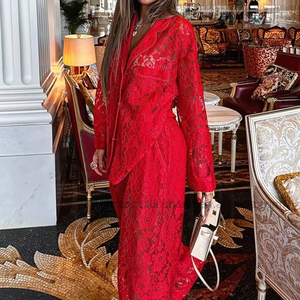 Hot New Arrival Women's Wear Sexy Collared Shirt & <b>Pants</b> Lace Sheer 2-Piece Set Fashion - Product Image 3