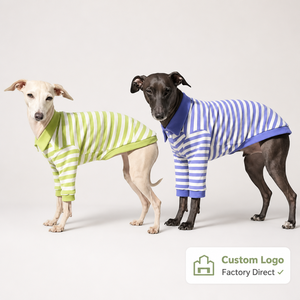 Maglietta Polo a Righe in Cotone per Shiba Inu, Greyhound, Whippet, Border Collie, Autunno Inverno, <span class=keywords><strong>Cani</strong></span> di Piccola e Media Taglia - Product Image 1