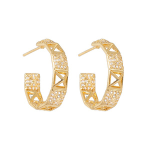 C-Shaped Geometric Hoop <b>Earrings</b> Gold Women's Fashion Minimalist Alloy <b>Ear</b> <b>Cuffs</b> EDB-097 - Product Image 4