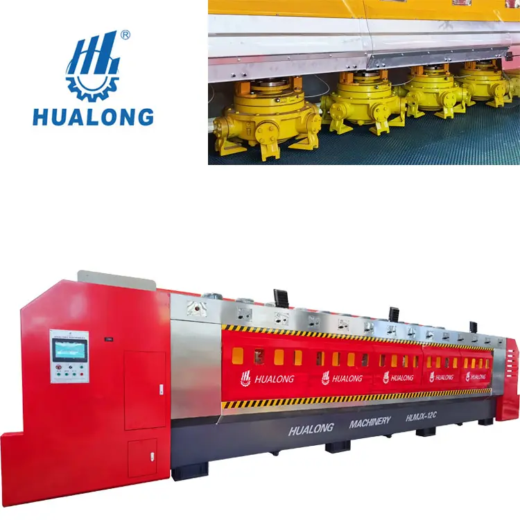 HUALONG stone Machinery HLMJX-12C automatic Granite tile Marble slab Polishing Machine with multiple heads