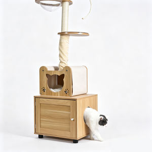 <span class=keywords><strong>Arbre</strong></span> à <span class=keywords><strong>chat</strong></span> réglable du sol au plafond, multifonctionnel, avec poteaux à gratter en sisal pour chats d'intérieur - Product Image 3