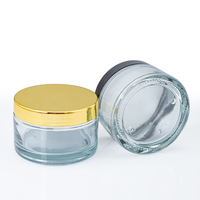 Grand pot en verre ambré de 200g, plat, rond, transparent, vide, avec couvercle en plastique, personnalisable, pour pommades et usages multiples, vente en gros