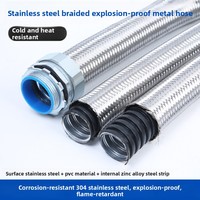 Gaine métallique anti-explosion en acier inoxydable 304, conduit tressé, tuyau flexible gainé PVC pour la protection des fils/câbles intérieurs
