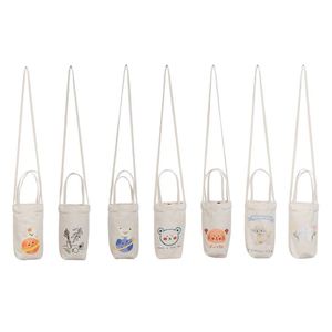 Sac bandoulière mignon en toile pour femme, mini porte-gobelet et porte-bouteille d'eau pour thé aux bulles, idéal pour thermos - Product Image 1