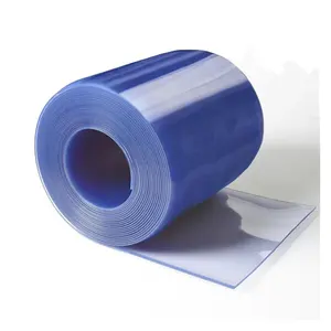 2Mm Dik 200Mm Breedte Blauwe Tint Transparante Kleur Plastic Pvc Strip Deurgordijn