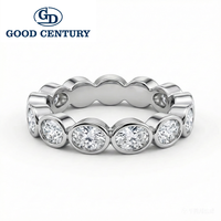 Bague de mode Good Century en or massif 18 carats avec diamant de laboratoire taille ovale pour homme, design vague, sertissage à griffes, bijoux fins de mariage