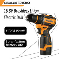 Perceuse sans fil à batterie lithium haute puissance 16V personnalisable, modèle BW3218, 0-1750 tr/min, pour construction métallique industrielle, ensemble portable
