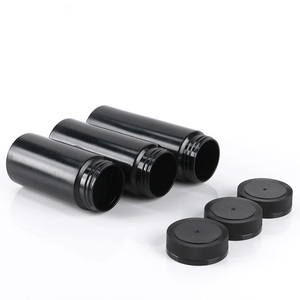 Soft Touch Matte Black HDPE Plastic Supplement <b>Bottle</b> 400ml 800ml FDA GMP Certified For Nutraceutical Packaging Vitamin <b>Pills</b> - Product Image 5