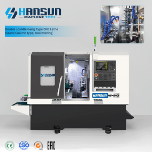 Tour CNC à usage moyen HS HS 5-DI de type gangue avec commande Fanuc, double broches et structure à colonne - Product Image 1