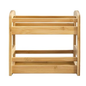 Estante para Especias de Bambú de 2 Niveles, Organizador de Madera para Encimera de Cocina, Estante de Almacenamiento, Organizador de Escritorio, Tipo Vertical Resistente - Product Image 5