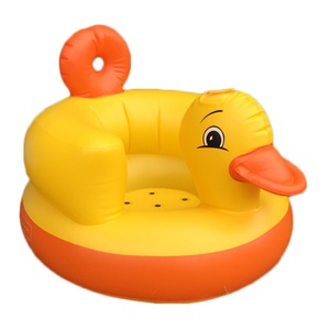 Sillón Inflable de Peluche con Forma de Pato Amarillo para Bebés, Sofá para Niños - Product Image 1