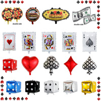 Premium Casino-Themen Folienballons Poker-Bedruckte Party-Dekorationen Set für Las Vegas Spieleabend-Feier