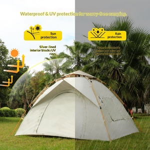 Kit de tente de camping familiale portable toutes saisons, ouverture automatique rapide, revêtement argenté, protection solaire, coupe-vent, Oxford 210D imperméable - Product Image 3