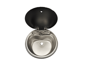 Évier compact rond pour camping-car, à couvercle rabattable, en acier inoxydable léger, anti-corrosion, résistant à la chaleur, à cuve unique - Product Image 3