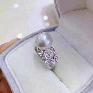 Anneau DIY en argent S925 10735 avec support vide multi-usages, perles rondes tendance de 4-5 mm, bijoux en perles - Product Image 3