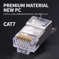 Conector Ethernet de 8 pines RJ 45, conector SFTP Cat8 8P8C RJ45, enchufe Modular, Cable de red de paso, conectores macho, categoría de producto