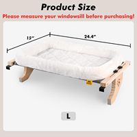 Hamac robuste JQ pour chat, perchoir de fenêtre avec coussin, housse de lit, cadre en bois pour chats de grande taille