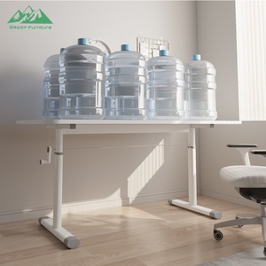Scrivania <span class=keywords><strong>in</strong></span> <span class=keywords><strong>Vetro</strong></span> con Manovella Manuale Wayon per Studenti, Facile Montaggio, Postazione di Studio Ergonomica con Altezza Regolabile - Product Image 2