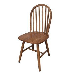 Ensemble de 2 chaises de salle à manger en bois <span class=keywords><strong>Giantex</strong></span>, pieds en bois massif Windsor, dossier haut, barres transversales en forme de H, style vintage campagnard - Product Image 6