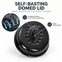 Plat à rôtir ovale en émail noir avec couvercle, en granit, pour dinde, poulet, poisson, 13, 16, 18 pouces, directement de l'usine