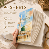 Carnet islamique A5, collection Makkah Madinah Al Aqsa, 96 feuilles, couverture transparente, journal musulman, carnet d'écriture quotidien