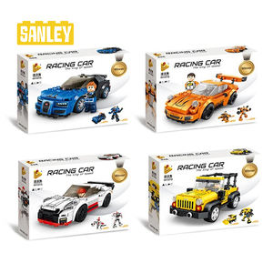 Bambini fai da te Race Car Block giocattolo per ragazzi veicolo di deformazione <span class=keywords><strong>Robot</strong></span> dinosauro costruzione auto con Mini figure - Product Image 1