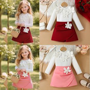 Nuovo Set di Abbigliamento <span class=keywords><strong>per</strong></span> Ragazze con Top a Maniche Lunghe e <span class=keywords><strong>Pantaloni</strong></span> con Fiori 3D, Elegante Outfit Quotidiano - Product Image 2