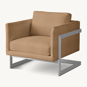 Sassanid Oem Ultra-Comfortabele Zitplaatsen Luxe Woonkamer Meubilair Milo Gepolijst Roestvrijstalen Frame Lounge Stoel - Product Image 6
