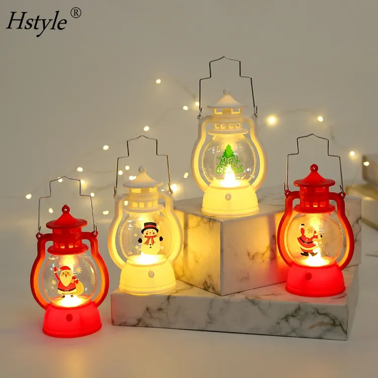 Giáng sinh xách tay LED Đèn lồng Santa Snowman ánh sáng giáng sinh vui vẻ trang trí nội thất cho nhà Xmas đồ trang trí cây Noel Xmas Quà Tặng hs1518