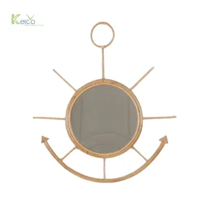 Best selling new modern product 2024 rattan mirror handmade natural high quality rattan material with best price